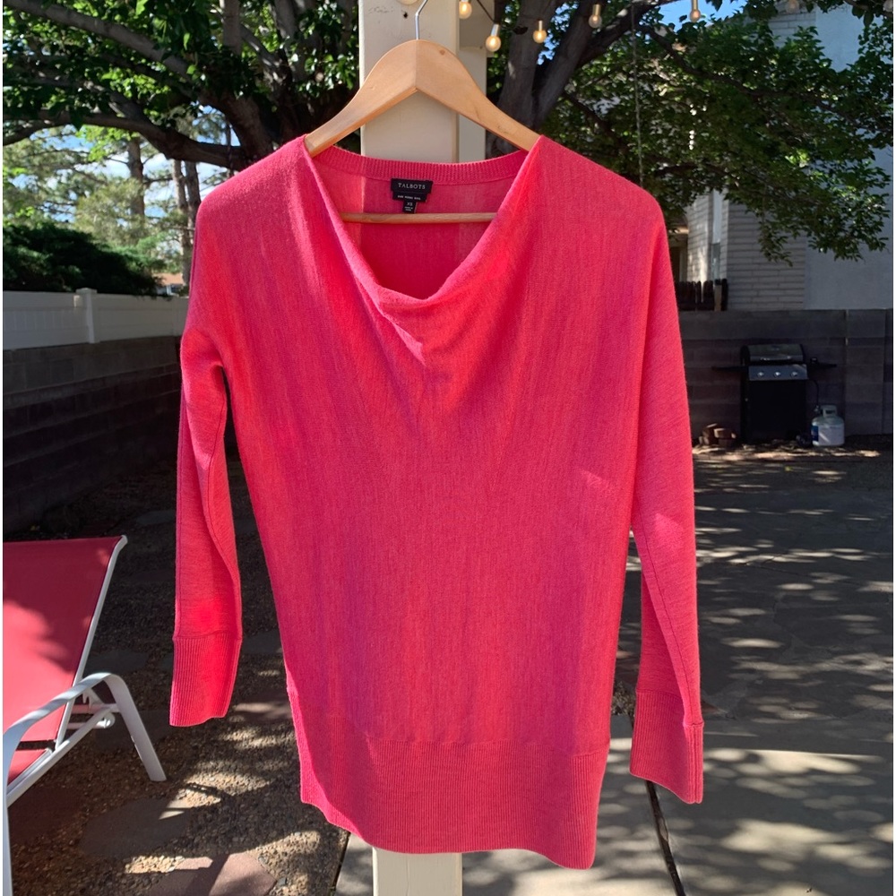 Talbots pure merino wool pink sweater XS